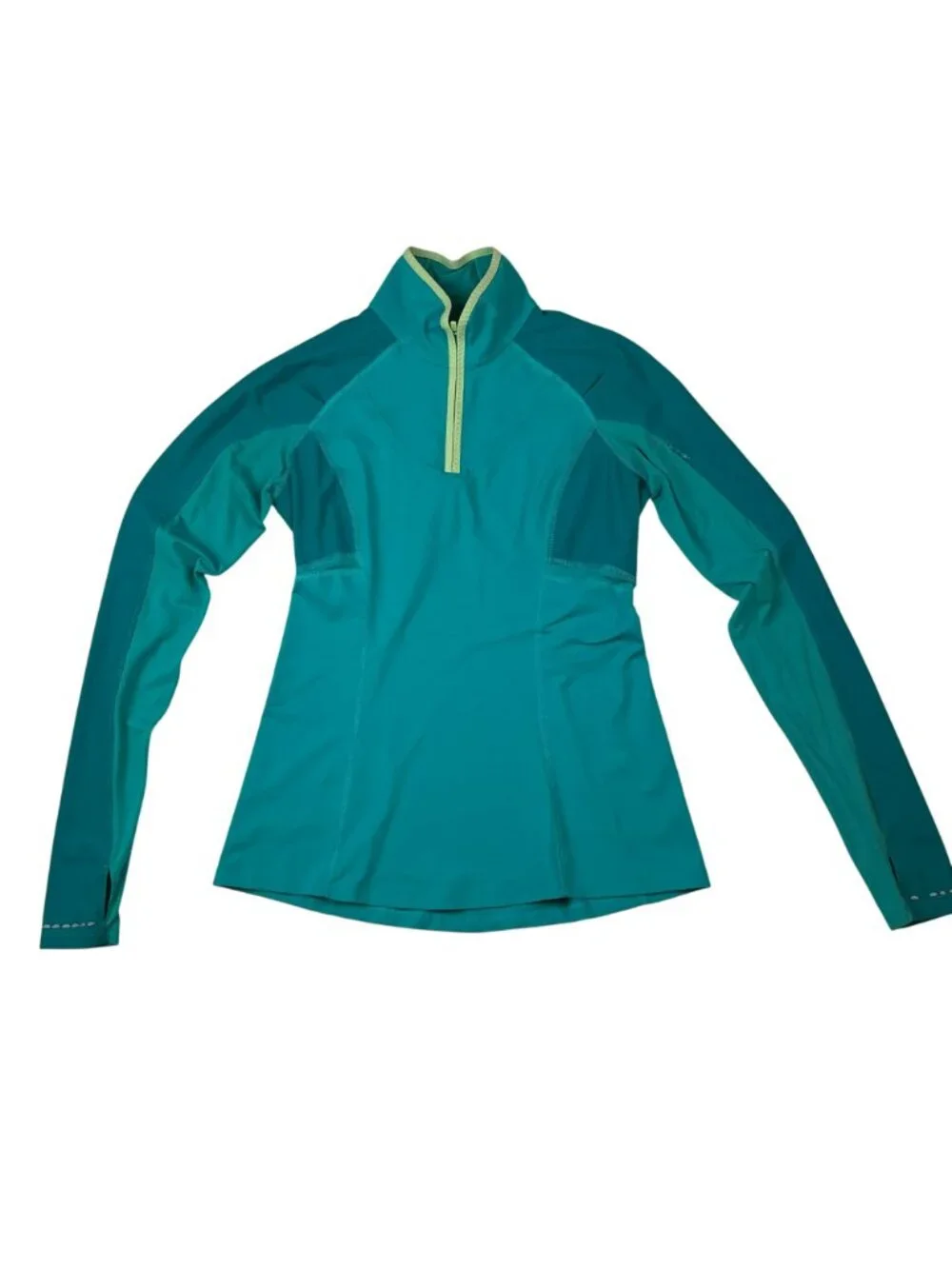 Lululemon Athletica Half-Zip Long Sleeve Athletic Jacket Womens 6 Turquoise Nylo